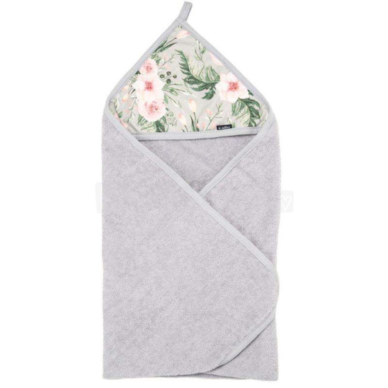 Womar Towel Nature Cotton Art.3-Z-OK-147 Flowers Bērnu frotē dvielis ar kapuci 80 x 80 cm