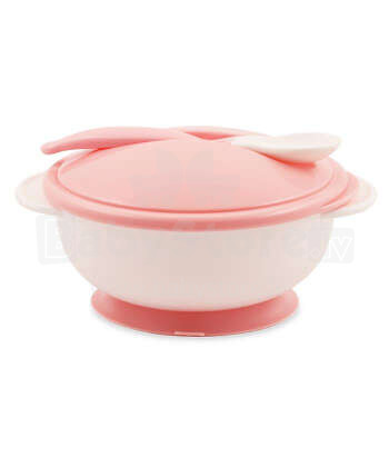 Lorelli Bowl Art.10230400005 Blush Pink Тарелка - контейнер с ложкой на присоске