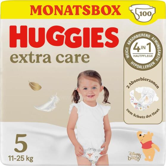 Huggies Baby Nappies Extra Care Art.041549583 5 size 2x50 pcs.