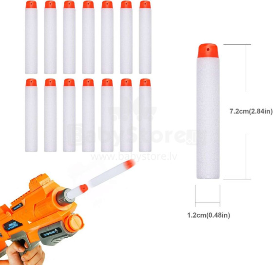 Bullets Art.KX6803 Nerf compatible флуорисцентные Совместимые с Нерф Мягкие патроны, пули 10 штук 7.0 см