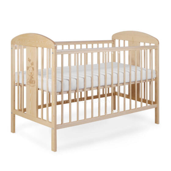 La Bebe™ Kids Wood Cot Tomi 20 Art.152181 Natural Vaikiška medinė lovelė 120x60 cm
