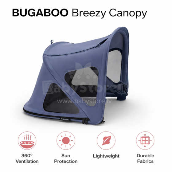 Bugaboo Fox/Cameleon3/Lynx breezy sun canopy v2 Art.152384 Seaside Blue Apsauga nuo saulės