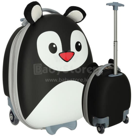 Ikonka Art.KX3962_1 Children's travel case on wheels penguin