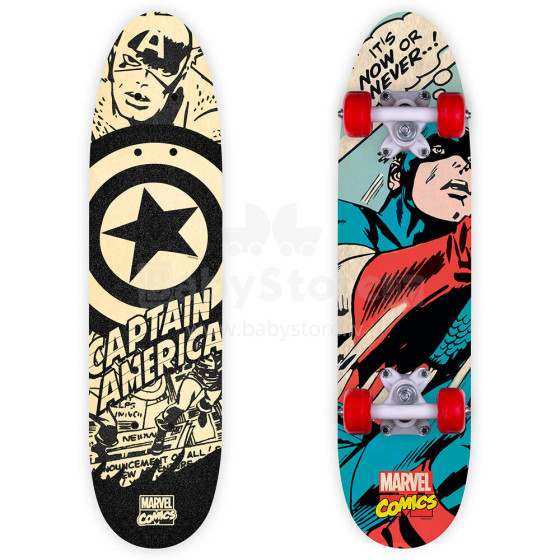 WOODEN SKATEBOARD CAPTAIN AMERICA