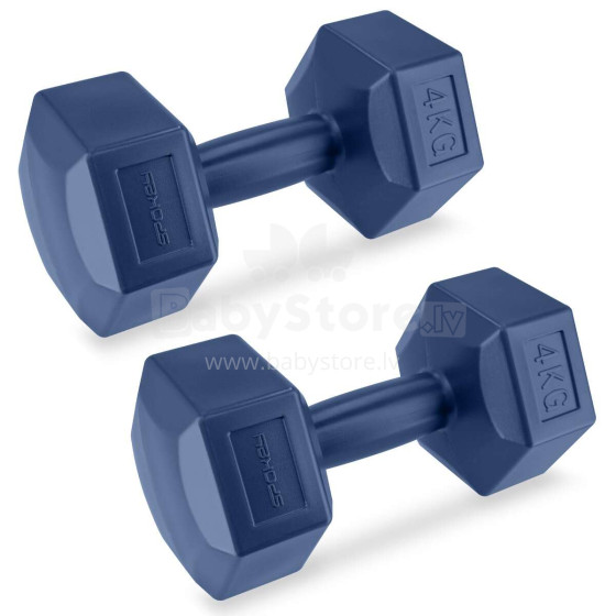 Set of hexagonal dumbbells 2x4 kg Spokey MONSTER