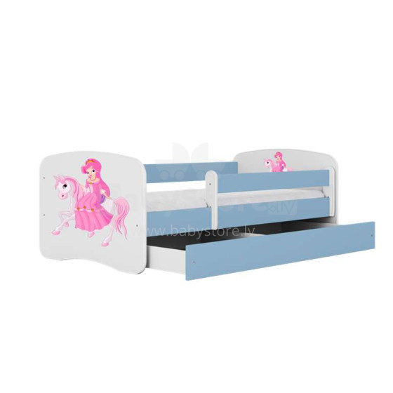 Bed babydreams blue princess on horse with drawer without mattress 180/80