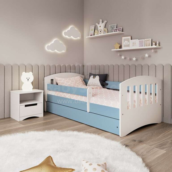 Classic 1 blue bed without drawer, without mattress 160/80
