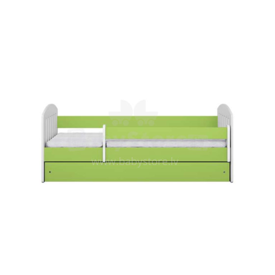 Bed classic 1 green with drawer with non-flammable mattress 160/80