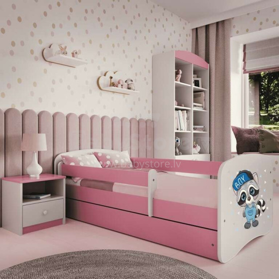 Bed babydreams pink raccoon with drawer without mattress 140/70