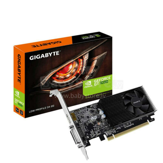 Видеокарта GIGABYTE NVIDIA GeForce GT 1030 2 ГБ 64 бит PCIE 3.0 16x GDDR4 Память 2100 МГц Графический процессор 1177 МГц Однослотовый вентилятор 1xDVI 1xHDMI GV-N1030D4-2GL