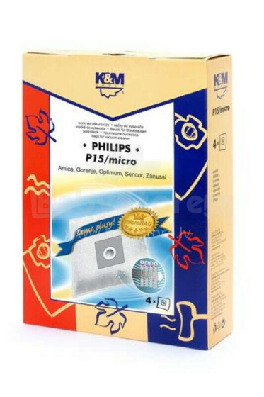 K&M P15 MICRO Philips FC 8334 maisiņi ar 4