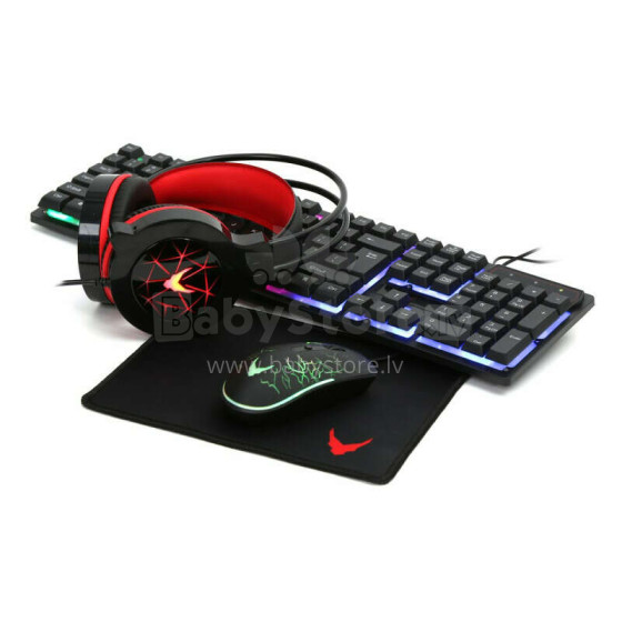 Varr VG4IN1SET02 Gaming 4in1 Spēļu Komplekts / Klaviatūra / Pele / Austiņas / Paliktnis / ENG / RGB