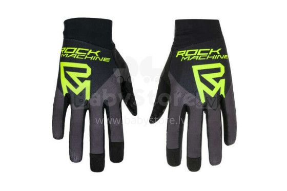 Вело перчатки Rock Machine Race, черный/зелёный, размер L