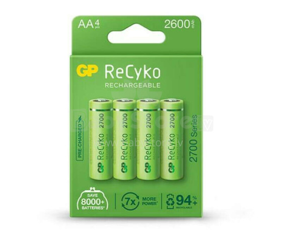 4x аккумуляторные батареи AA / R6 GP ReCyko 2700 Series Ni-MH 2600 мАч