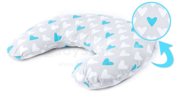Pillow for Feeding – hearts torquoise