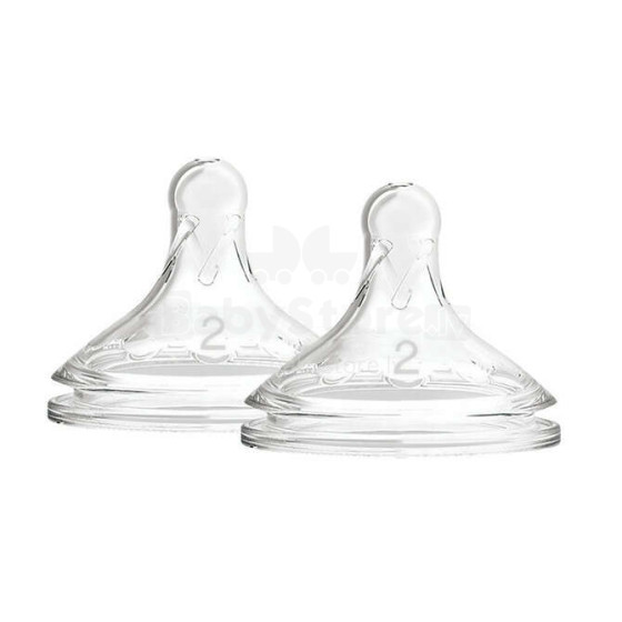 WN2201  Level 2 Wide-Neck Silicone Options+ Nipple, 2-Pack