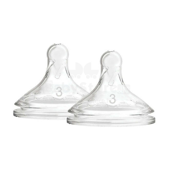 WN3201  Level 3 Wide-Neck Silicone Options+ Nipple, 2-Pack