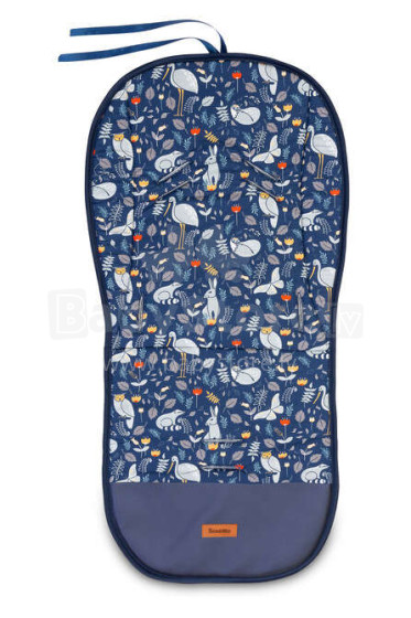 WAFFLE PUSHCHAIR LINER - ANIMAL LAND GREY