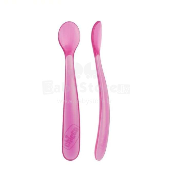 061846 SOFT SILICONE SPOON 6+ PINK 2 PCS