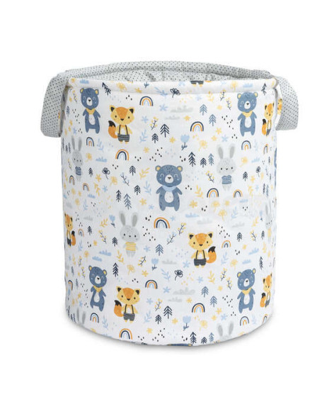 BASKET FOR TOYS - FOREST FRIENDS GREY