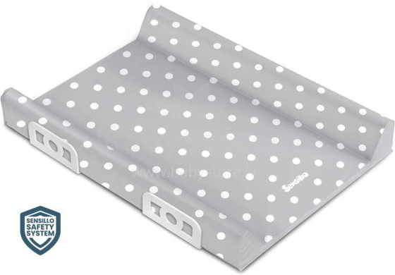 Stiffened Changing Pad with Safety System–  PATTERNS DOTS GREY 70 cm
