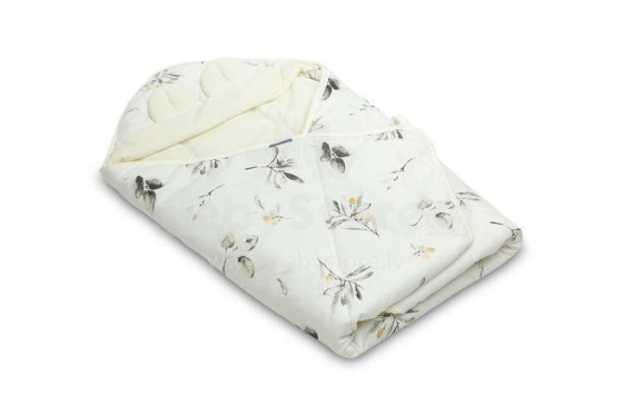 VELVET CARRY-COT SWADDLE BLANKET XL OLIVE CREAMY