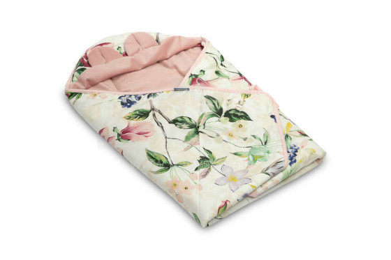 VELVET CARRY-COT SWADDLE BLANKET XL MAGNOLIA PINK