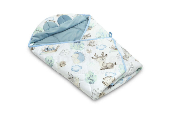 VELVET CARRY-COT SWADDLE BLANKET XL STROLL BLUE