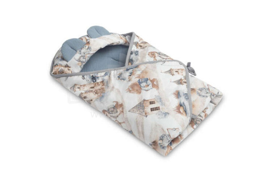 MUSLIN CARRY-COT SWADDLE BLANKET - DRAGONS JEANS