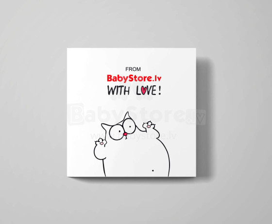 Gift Card Cat Clawdius Art.168334 Одинарная открытка с забавным котом-маскотом 123x123мм