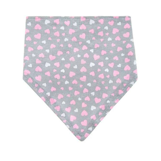 A1505 Baby bandana, 100% cotton (1 pc), snap fastener HEARTS