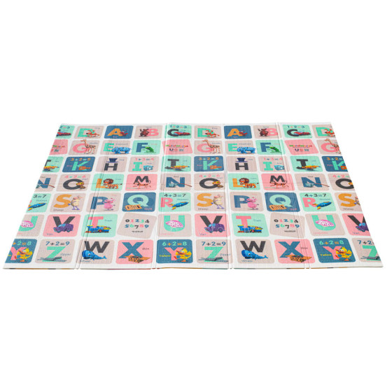 Ikonka Art.KX4503 Educational double-sided foldable foam mat 180 x 200 animals/alphabet