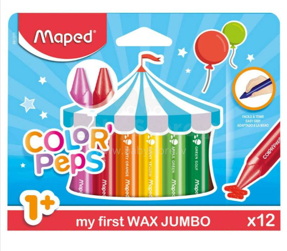 Ikonka Art.KX3567 Jumbo Colorpeps candle crayons 12 pcs.