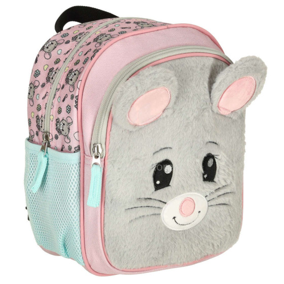 Ikonka Art.KX3768 Kindergarten backpack 10.5 inch mouse blue-grey