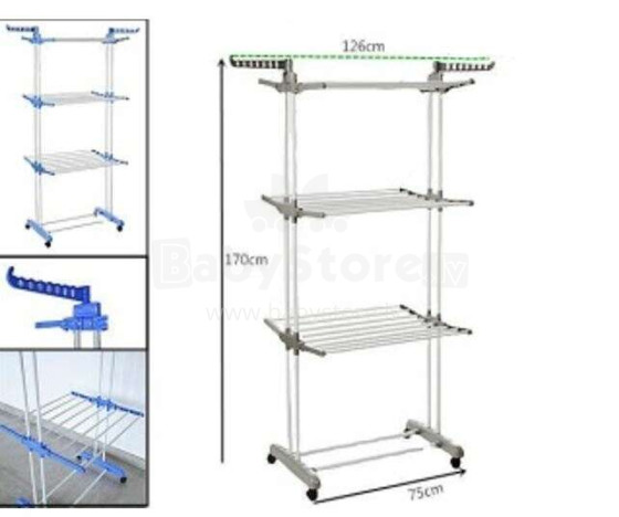 Ikonka Art.KX3986 Drabužių džiovyklė 3 lygių vertikali