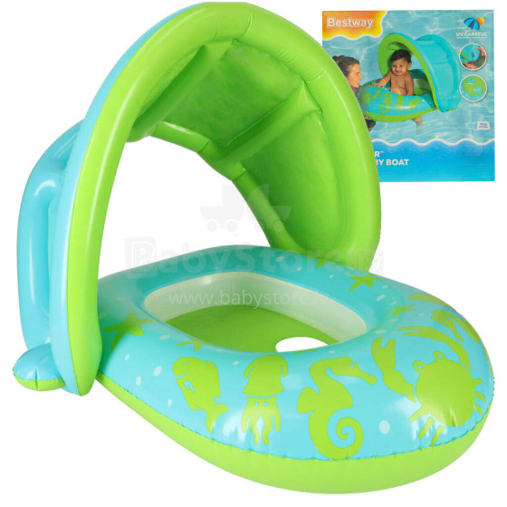 Ikonka Art.KX4011_1 BESTWAY 34091 Inflatable pontoon with canopy green