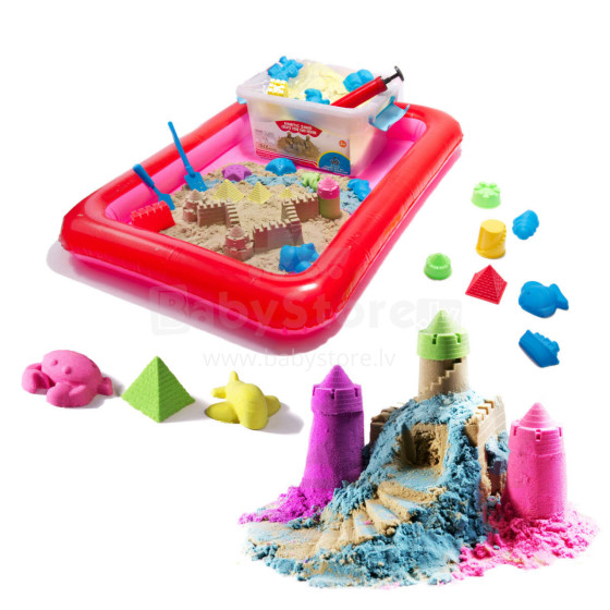 Ikonka Art.KX9511_3 Kinetic sand in a box 2kg moulds beige