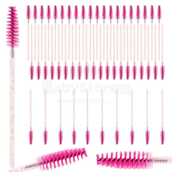 Ikonka Art.KX5037 Eyelash and eyebrow brush spiral 50pcs.