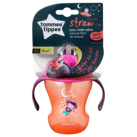 470140 NON-spill Mug STRAW GIRL 230 ML. 6 + Tommee Tippee