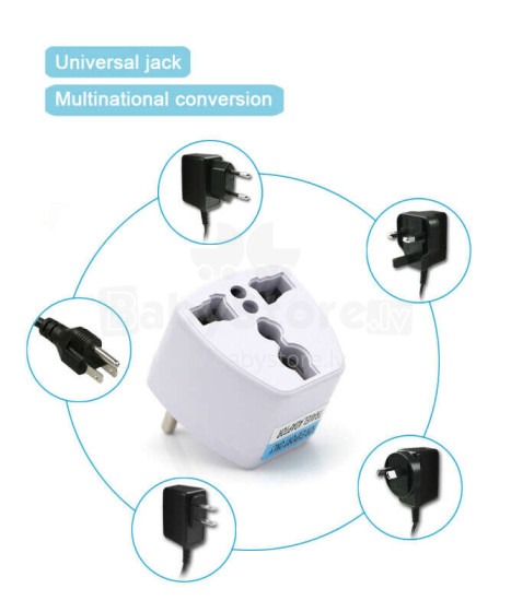 Fusion lādētāja adapteris UK / US / AU / CH -> EU (220V) balts