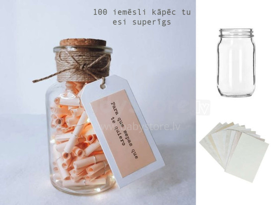 THE BEST GIFT IDEAS -100 reasons you are amazing ART.169411 Creative glass jar with papers