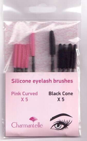 Silikone mascara brush 50pcs. black, pink color