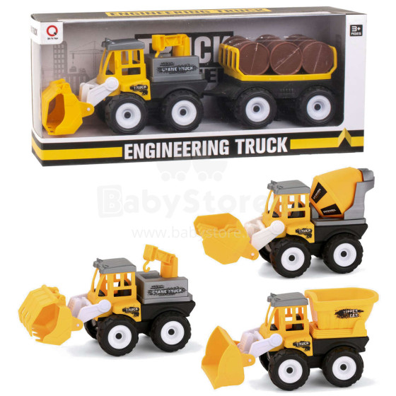 CONSTRUCTION VEHICLE WITH TRAILER