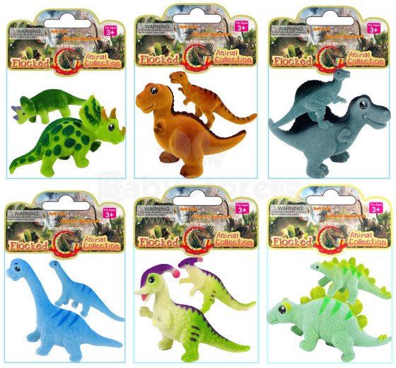 MOMMY AND BABY FLOCKED DINOSAURS