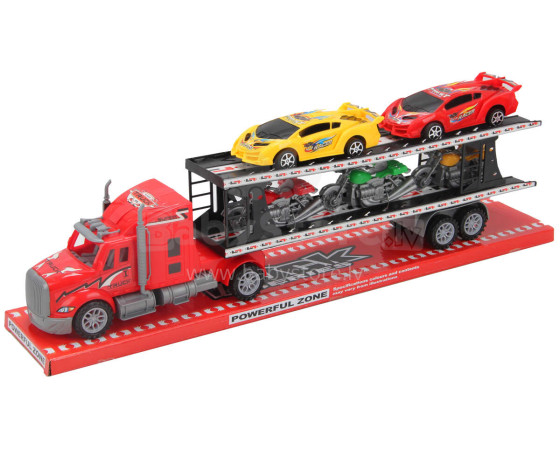 TRUCK WITH CARS AND MOTORCYCLES