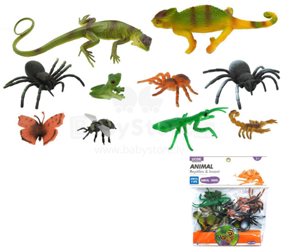 INSECTS AND REPTILES 10 PIECES