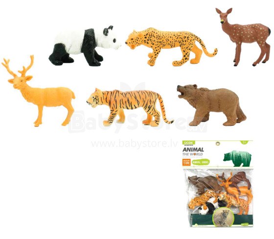 ZOO ANIMALS 6 PIECES