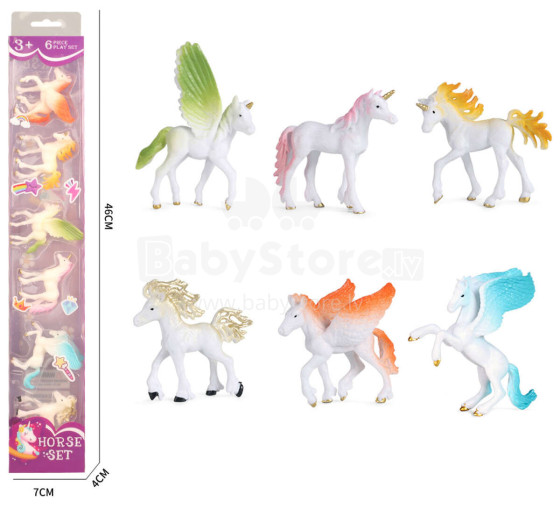 PEGASUS UNICORNS HORSES 6 PIECES