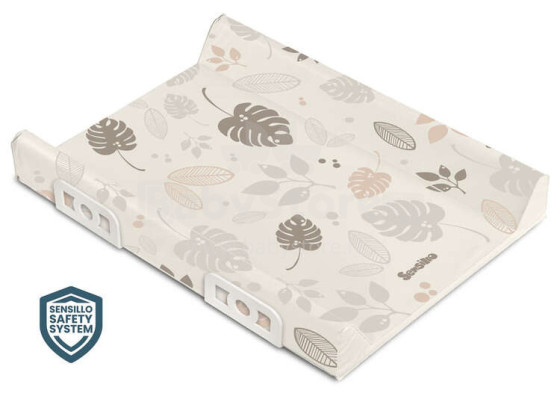 Stiffened Changing Pad WITH SAFETY SYSTEM - FLORAL BEIGE