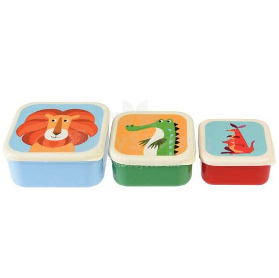 Set Of 3 Colourful Creatures Snack Boxes, Rex London